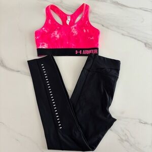 Under Armour Pink and Black Gym set size S